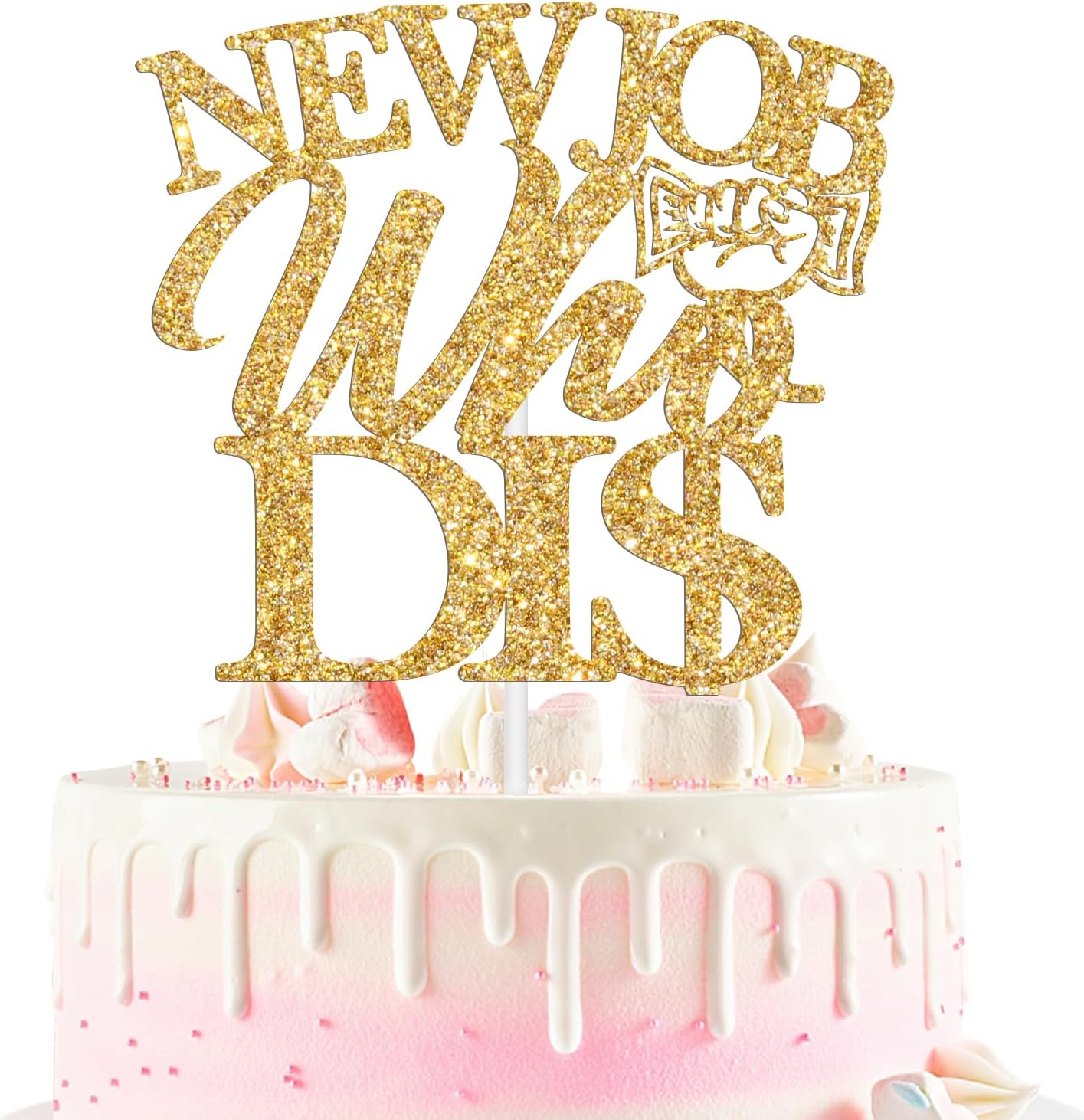 New Job Who Dis Cake Topper, Congrats Coworker New Job Change Party Decorations, You Did It, Congratulations Going Away/Corporation Farewell Party Decorations