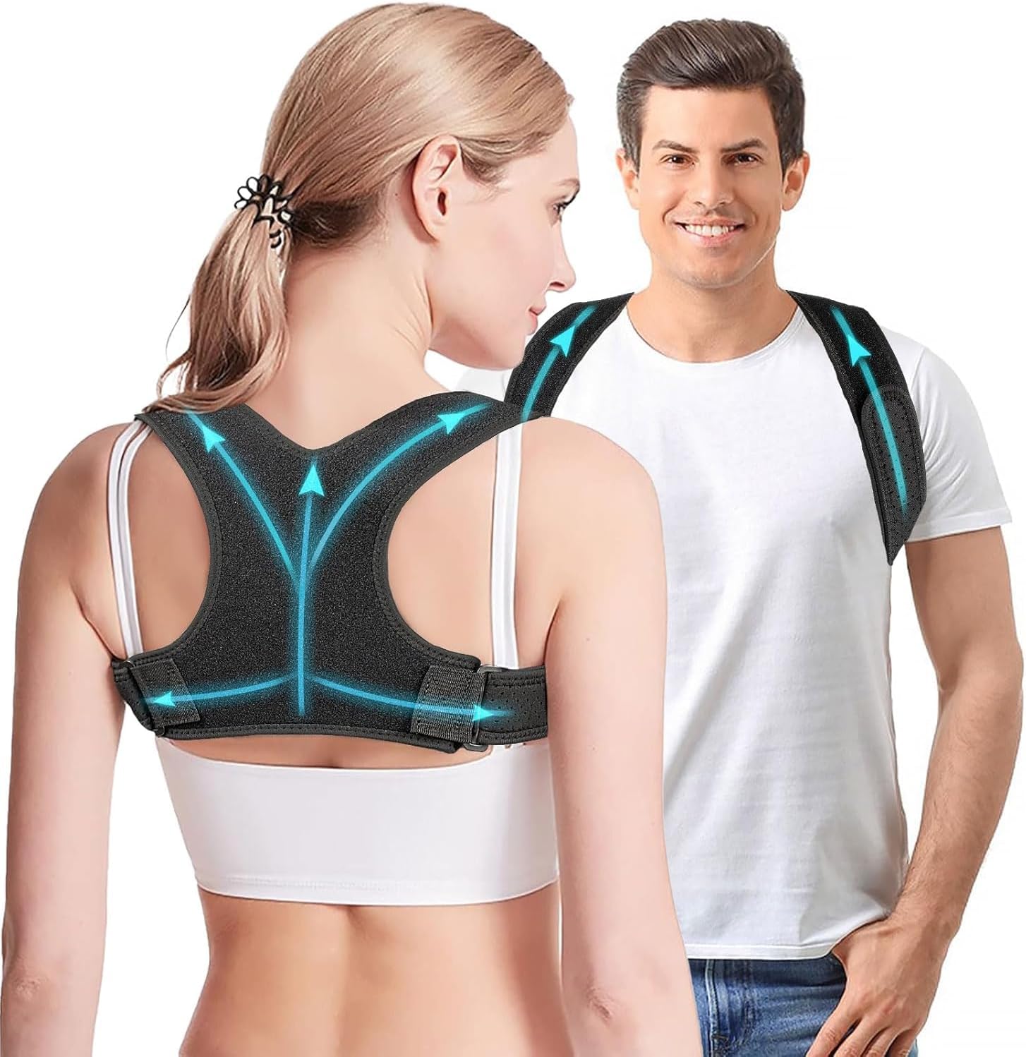 Posture Corrector for Women & Men,Breathable & Adjustable Back Posture Corrector,Invisible Upper Back Brace Support and Providing Pain Relief from Neck, Back and Shoulder,Pain Relief from Bad Posture(Large)