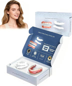 Full Set of Silicone Dentures, Veneers Snap in Teeth, Clip on Moldable Dentaduras Postizas Ajustables Temporary for Women Men