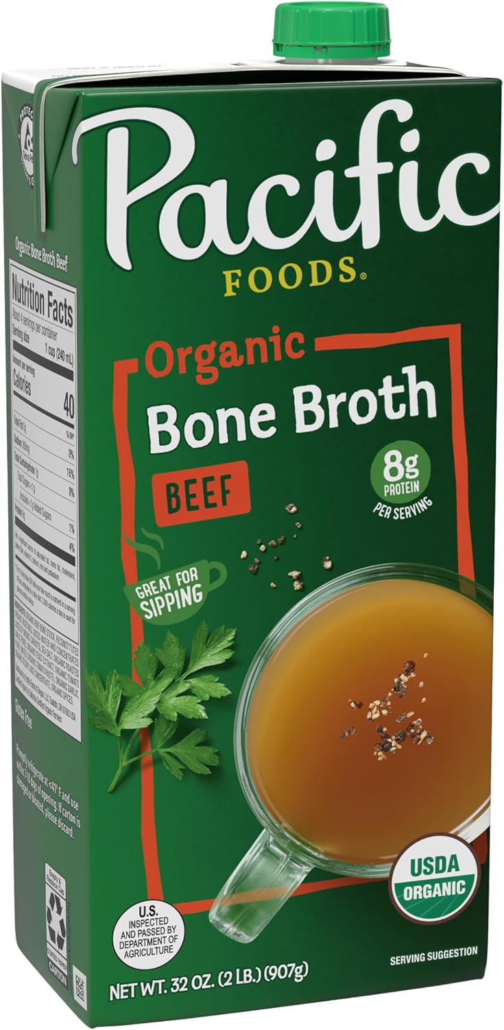 Pacific Foods Organic Beef Bone Broth, 32 oz Carton