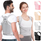 Fit Geno Back Brace Posture Corrector for Men & Women: Shoulder Straightener Adjustable Full Back Support Pain Relief - Scoliosis Hunchback Spine Corrector (Medium)