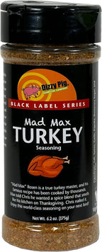 Dizzy Pig Mad Max Turkey Seasoning Rub (8oz Shaker) - Seasons 30+lbs of Food - Hand Made in the USA - MSG Free, Gluten Free