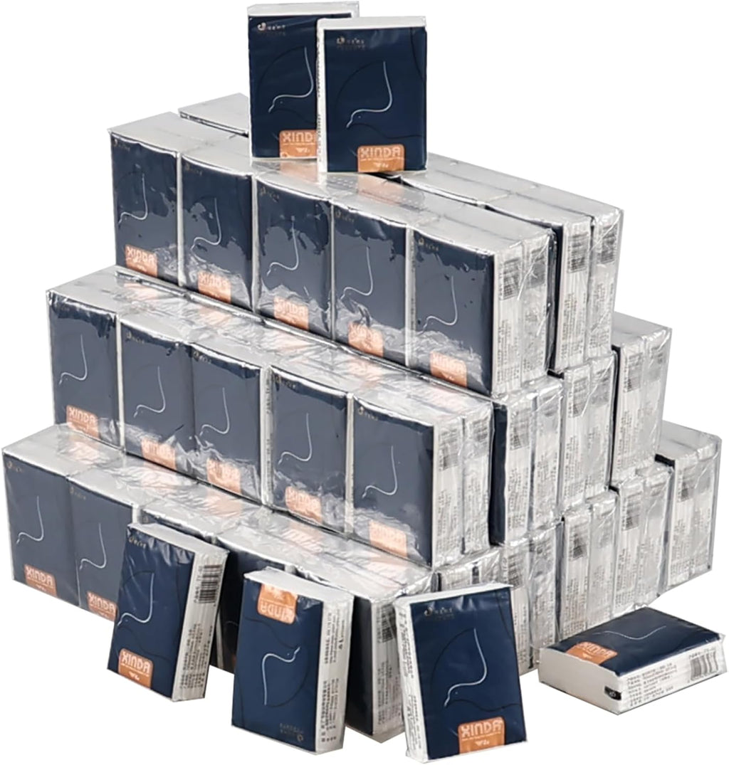120 Packs Pocket Packs Facial Tissues, 4 Ply Travel Size Tissues, Soft and Unscented