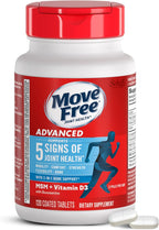 Move Free Advanced Glucosamine Chondroitin MSM + Vitamin D3 Joint Support Supplement, Supports Mobility Comfort Strength Flexibility & Bone + Immune Health - 120 Tablets (40 servings)*