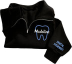 NAZENTI Embroidered Dental Hygienist Quarter Zip Sweatshirts, Personalized Dental Assistant Sweater, RDH Dentist Shirt Gifts