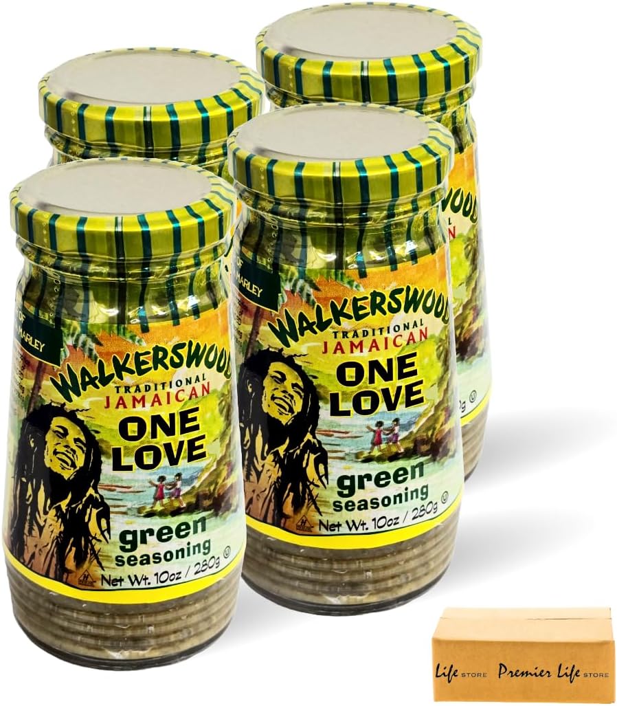 Walkerswood Traditional Jamaican Green Seasoning 280g (Pack of 4) in a Premier Life Store Box