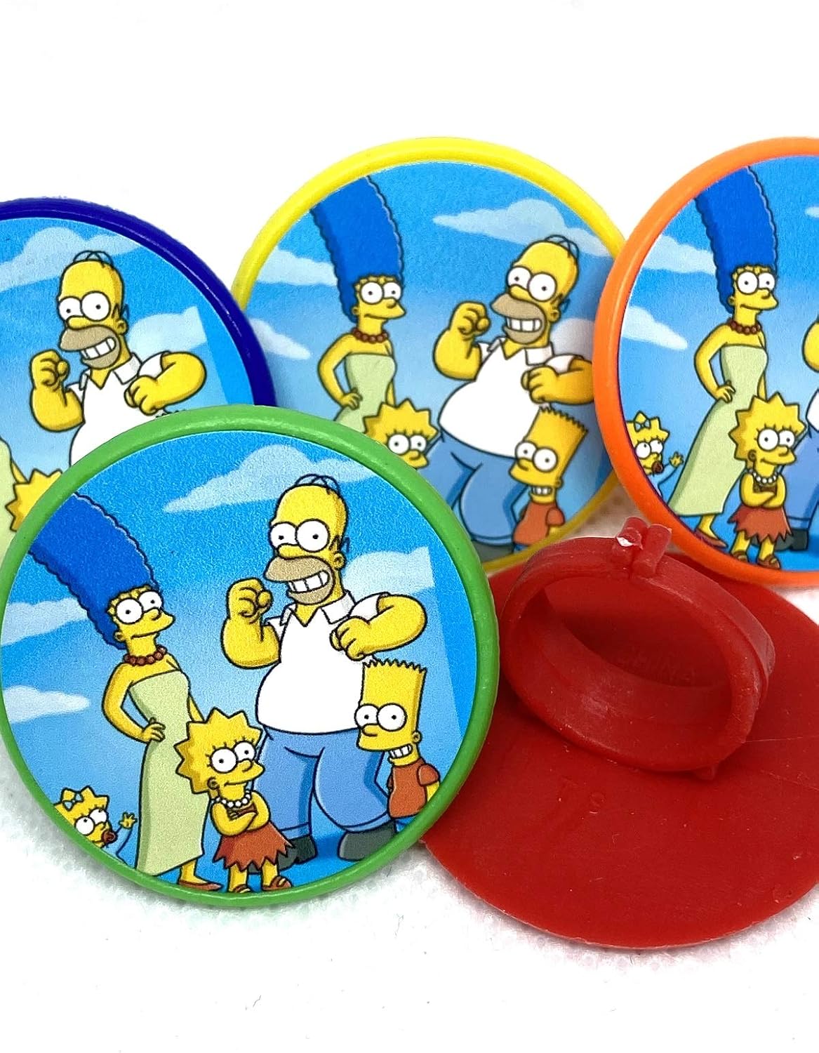 Simpsons Cupcake Toppers Party Supplies Rings Package of 24 from Blue Fox Baking