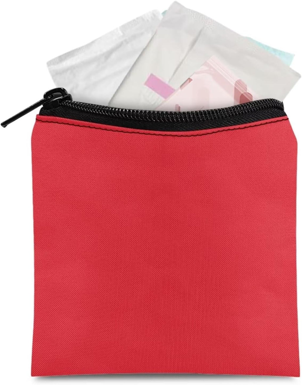 Red Period Bag Sanitary Napkin Storage Bag Small Tampon Pad Holder for Purse Menstrual Pad Bag Tampon Pouch Portable Feminine Care First Period Kit for Teen Girls Women