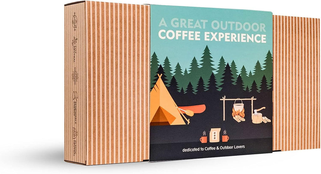 Gourmet Outdoor Coffee Gift Set for Men & Women - 14 World's Finest Single Origin Specialty & Organic Coffees in Innovative Brewers | Sampler Box for Coffee Lover to Brew & Enjoy Anytime, Anywhere