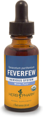 Herb Pharm Certified Organic Feverfew Liquid Extract for Minor Pain Support - 1 Ounce