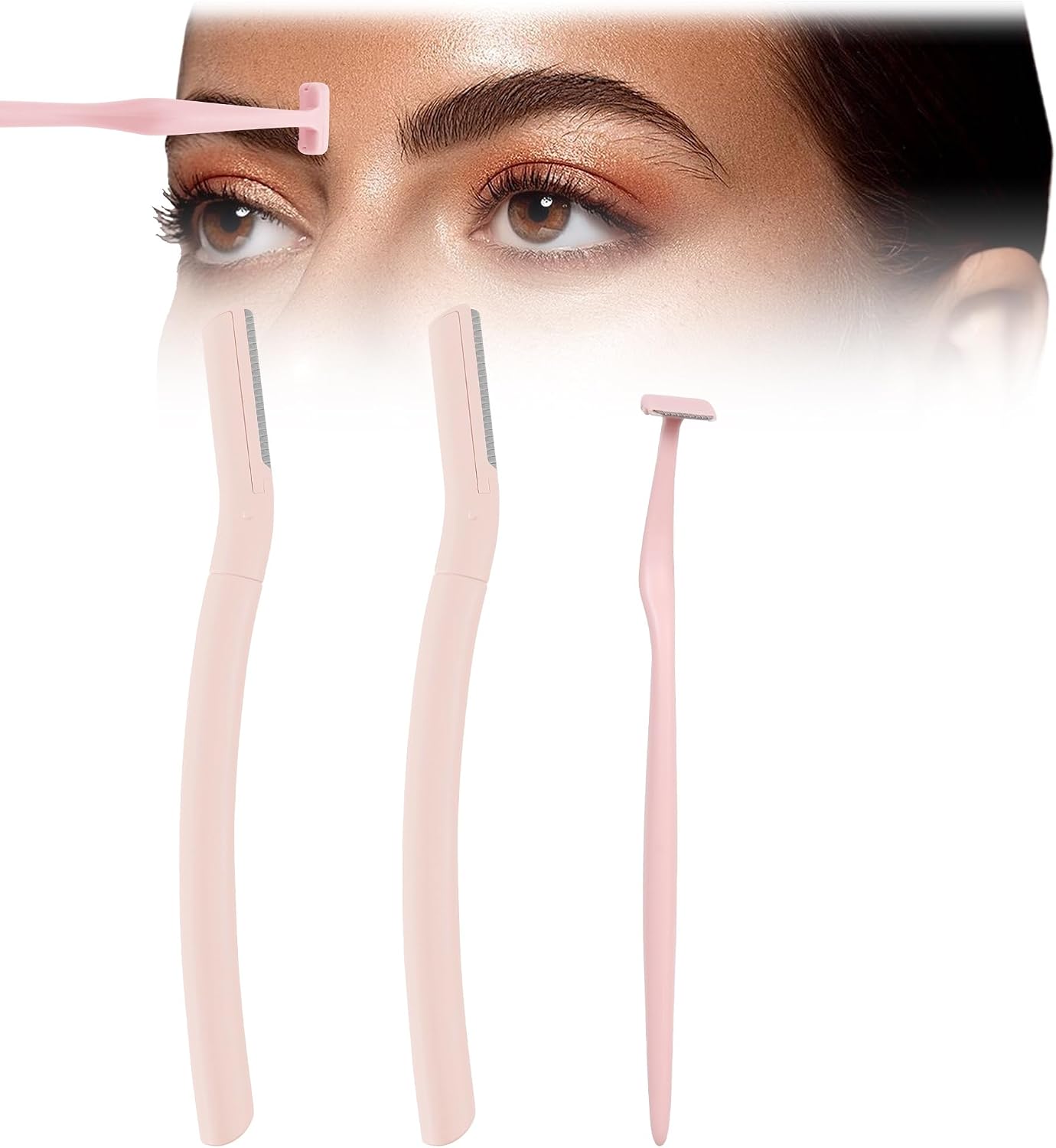 Eyebrow Razors w/Dermaplane Razors Set - Japanese Blades Razors - Small Face Razors for Peach Fuzz and Fine Hair, Multipurpose Exfoliating Dermaplaning Tools for Women and Men, 3 Packs