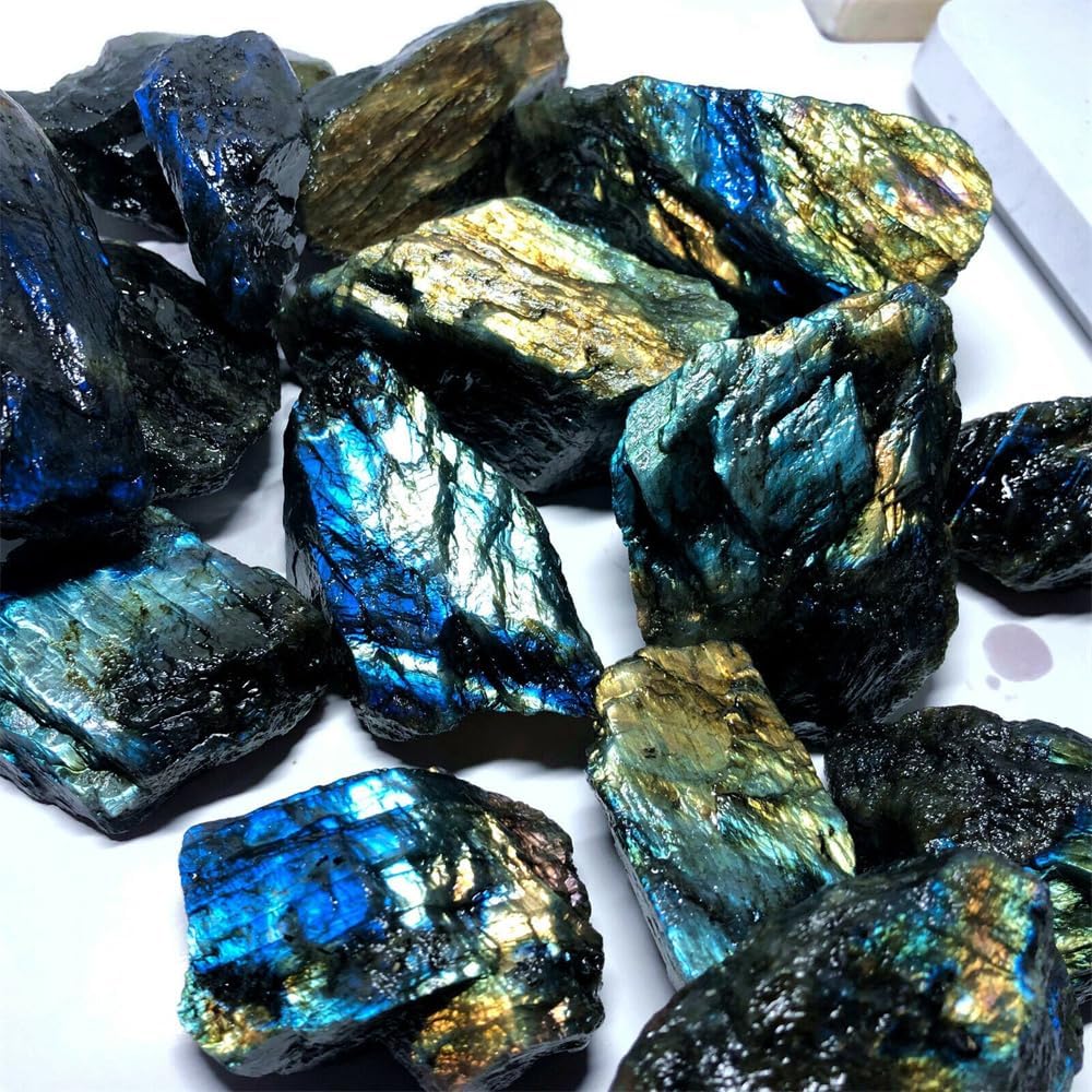 1pc 20-40g Blue Moonstone Stone Pendant Purple Labradorite Rough Crystal raw Stone Specimens Home Decor
