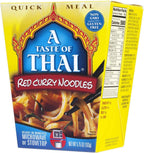 A Taste of Thai Red Curry Noodles |Heat & Eat Instant Noodle | Flavored with Authentic Thai Sauce - Non-GMO, Gluten Free, Trans Fat Free- Perfect Side for Chicken, Fish & Meat Entrees| 6 Pack (5.75oz)