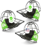 BallcapBuddy Original & Patented 3-Pack Baseball Hat Washer Cage for Washing Machine/Dishwasher, Kids & Adults Hat Cleaner/Washer/Shaper for Baseball Caps - Black