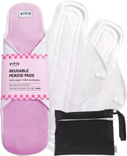 Pixie Cotton Cloth Pads for Feminine Care - 100% Organic Reusable Pads - Ranked 1 for Softest Menstrual Sanitary Napkins - Machine Washable & Includes Free Wet Bag - Menstrual Liner (Overnight)