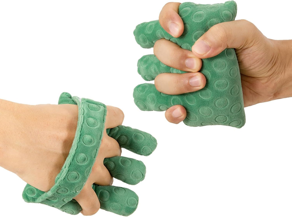 Adjustable Removable Finger Separator Protector Hand Contracture Cushion Padding Pillow Prevention Aid Training Tool With Fingers Hands Splints (Green)