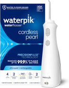 Waterpik Cordless Pearl Rechargeable Portable Water Flosser for Teeth, Gums, Braces Care and Travel, Extra Quiet, 4 Flossing Tips - ADA Accepted, WF-13 White, Amazon Exclusive