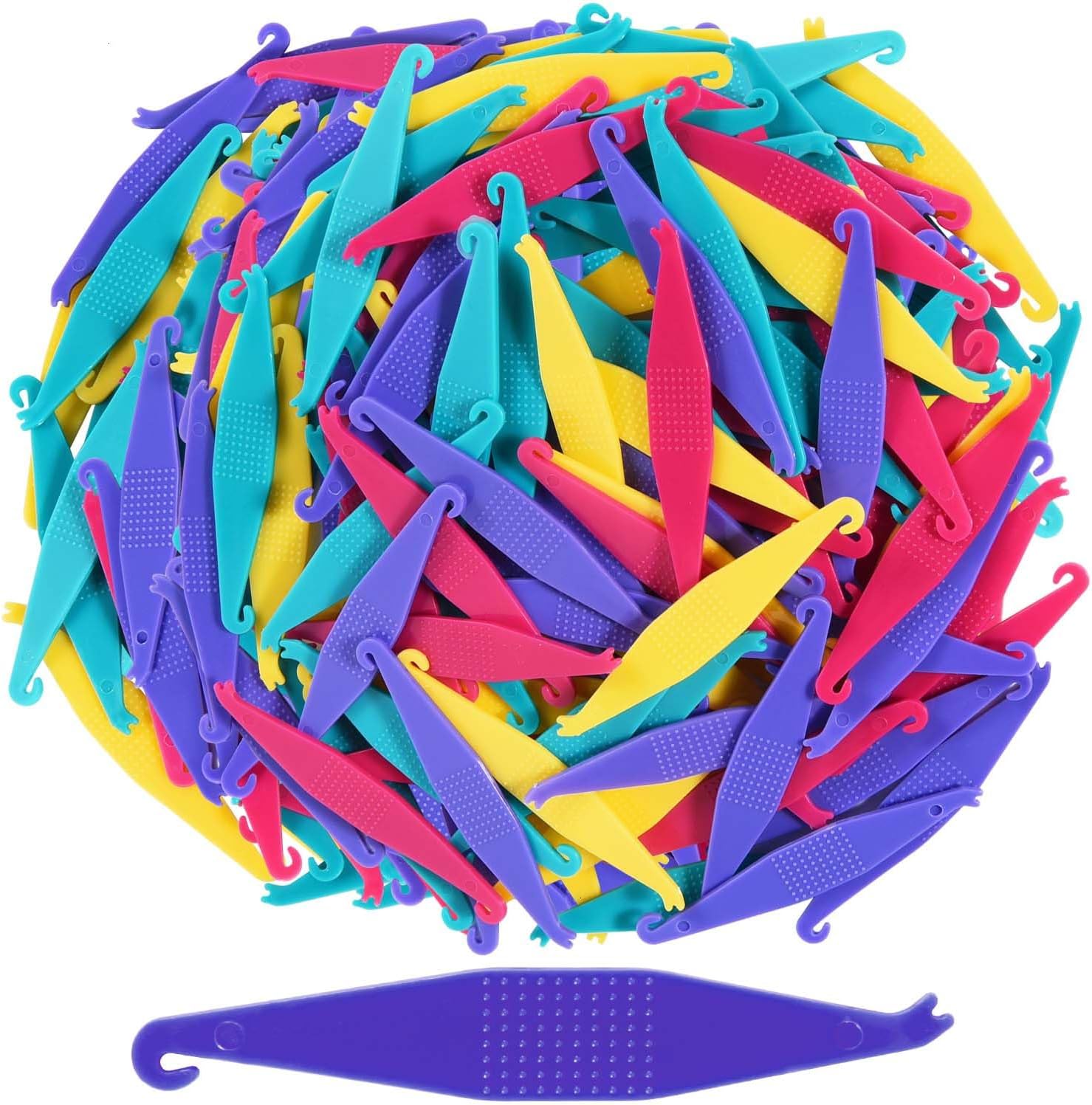 SenseYo 100 Pcs Colorful Dental Elastic Rubber Bands Placers Plastic Braces Rubber Band Tool for Orthodontic Braces