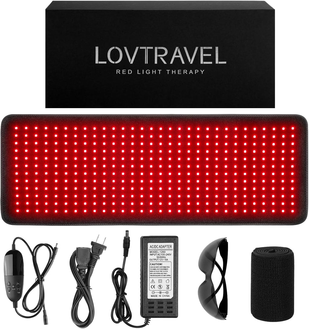 LOVTRAVEL New 360pcs LED 660nm Red Light Therapy Pad and 850nm Near Infrared Light Therapy Devices Mat Large Pads Wearable Wrap for Pain