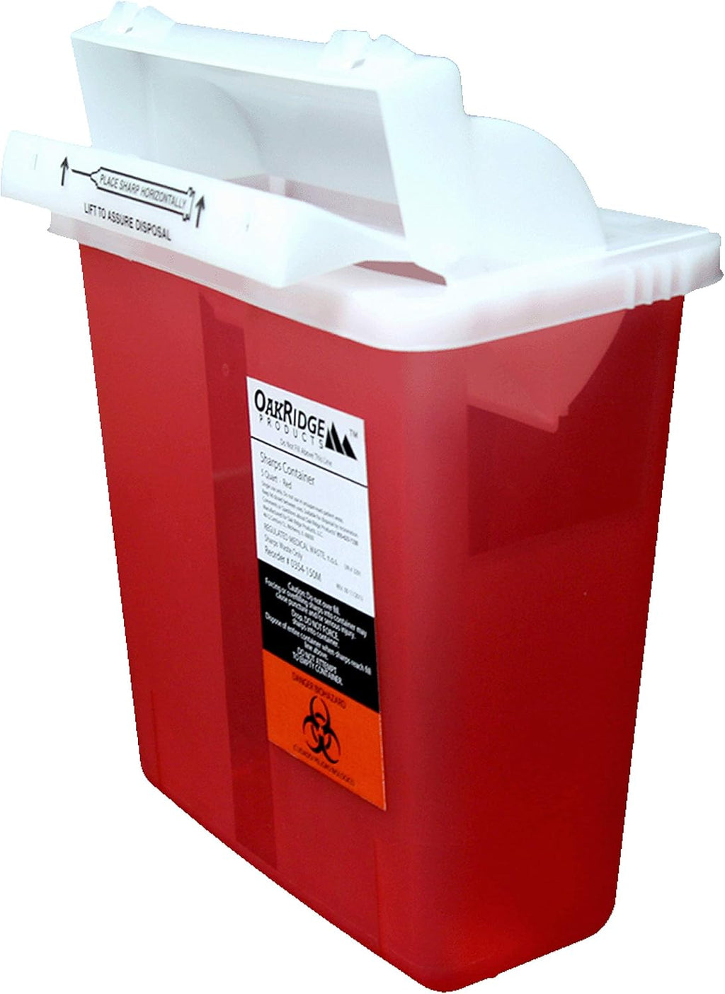 Oakridge 5 Quart - Sharps Disposal Container with Mailbox Style Lid