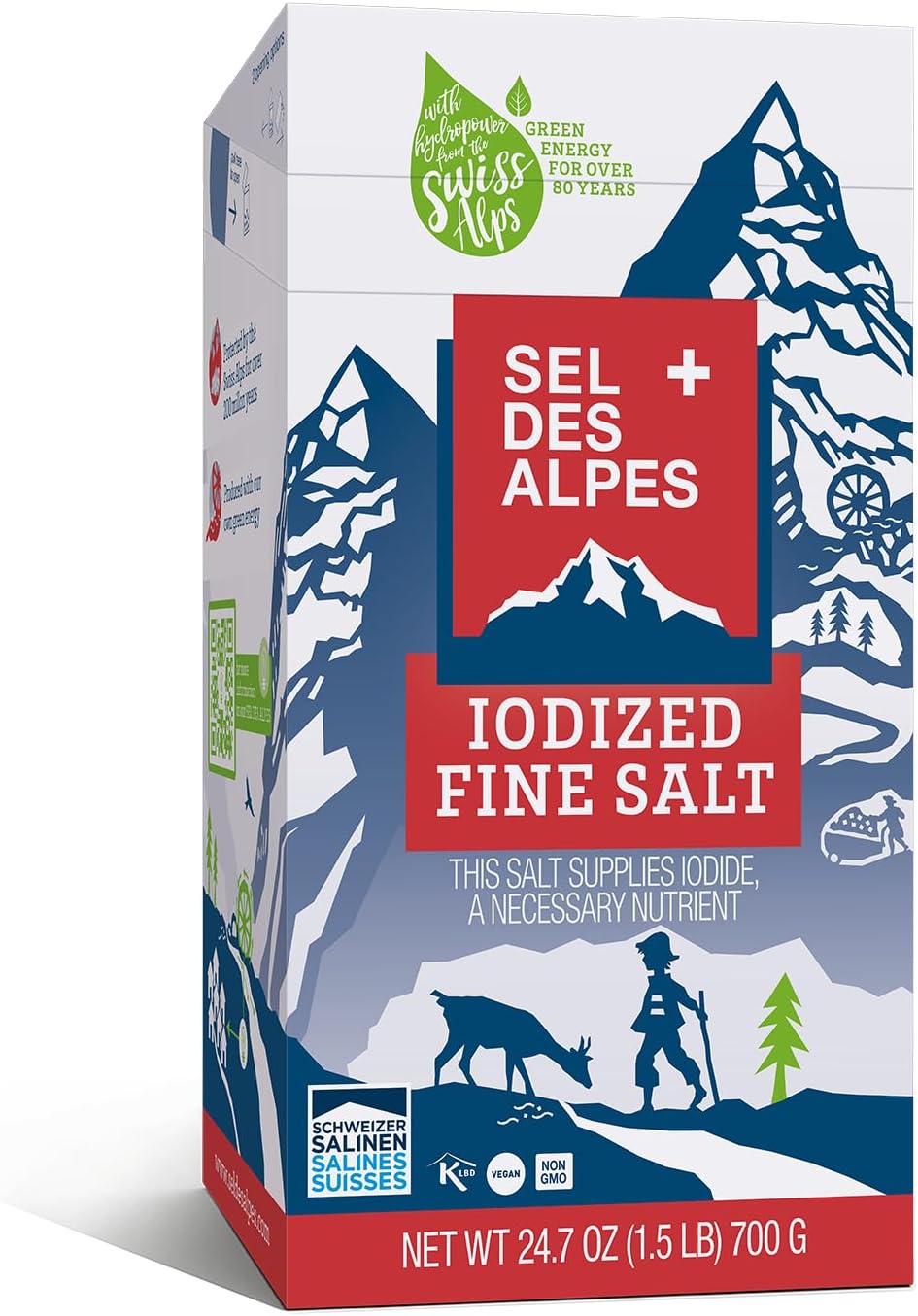 SEL DES ALPES IODIZED FINE SALT 24.7 OZ (1.5 LB) 700 G