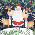 Anniversary House Tiflair Luxury Christmas Napkins, Santa & Funny Reindeer Design, Thick and Strong Paper Lunch Napkins 3 ply, Multi-Coloured PJ303550