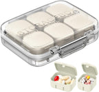Pill Organizer SOFISO 4/6 Grid Free Assembly Travel Medicine Organizer 10 Day Pill Organizer Portable Pill Box Waterproof Pill Case Daily Medication Carry Case for Vitamins, Fish Oils, Supplements