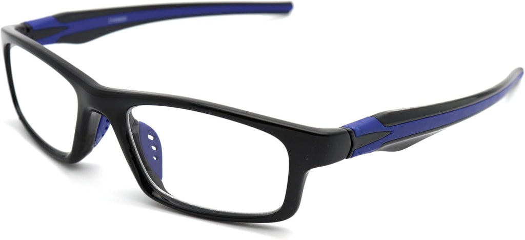 ColorViper Sports Double Injection Readers Flexie Reading Glasses (BLACK BLUE, 2.00)