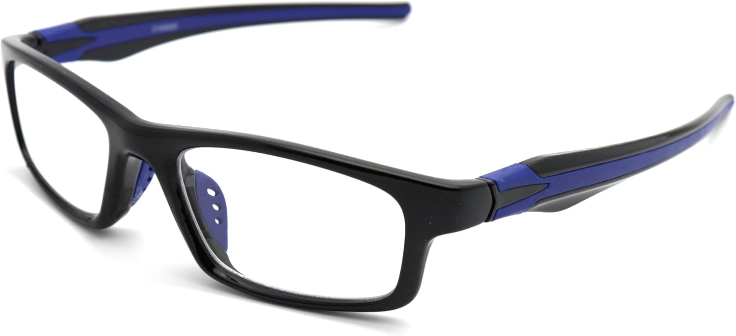 ColorViper Sports Double Injection Readers Flexie Reading Glasses (BLACK BLUE, 2.00)