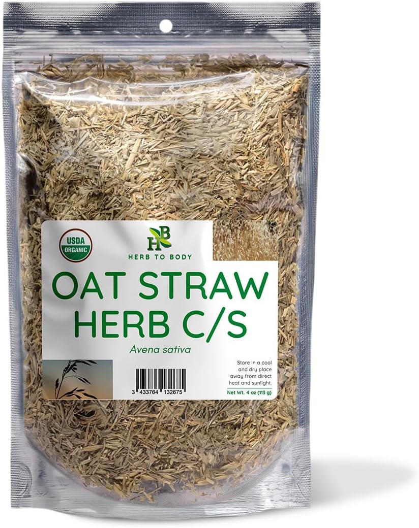 Herb To Body Oat Straw Herb Cut & Sifted – 4oz, Wildcrafted Avena Sativa Loose Leaf for Infusions, DIY Blends, and Traditional Herbal Preparations
