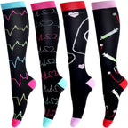 LEOSTEP Compression Socks for Women & Men Circulation,Long Stockings Support for Nurses, Pregnant, Hiking, Riding, Running