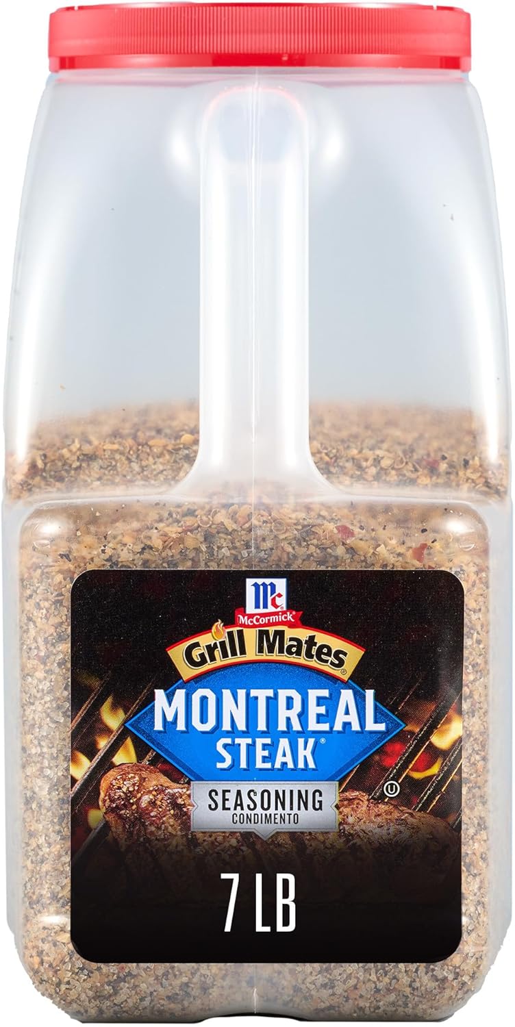 McCormick Grill Mates Montreal Steak Seasoning, 7 lb - One 7 Pound Container Montreal Steak Rub Seasoning, Ideal for Steaks, Ribs, Burgers and Vegetables for a Zesty Flavor