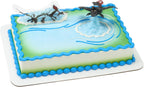 DecoSet How To Train Your Dragon Cake Topper, Cake Decoration With Toothless & Hiccup Figurine and Background Cake Pic For Birthday Cakes & Celebration Bakes