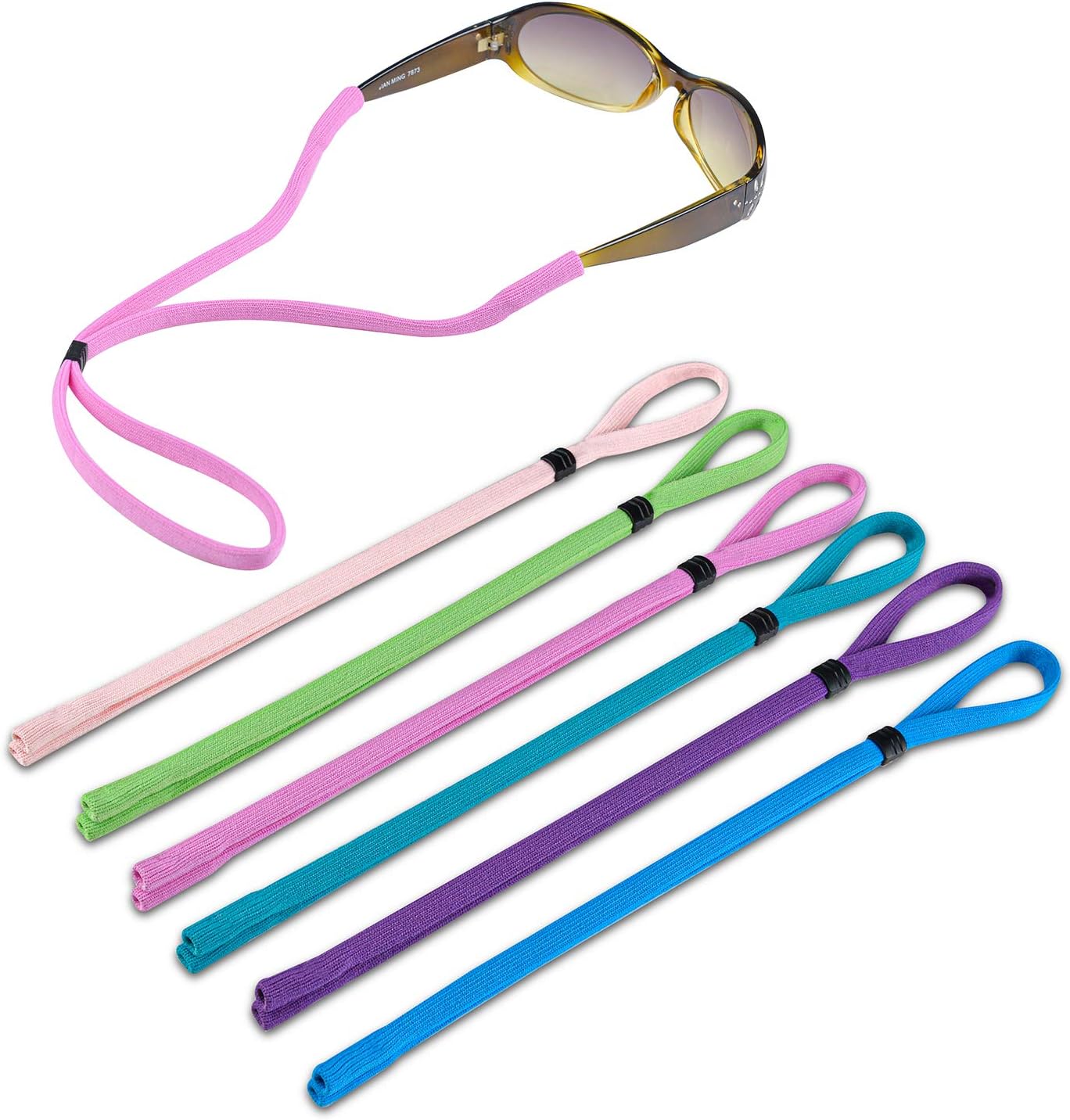 Kids Glasses Strap and Sunglasses Strap Universal Fit for Kids and Men Women, Glasses Band and Colorful Eyeglasses Strap to Boys Girls Skin Friendly Materials Safe and Comfortable Style 6 Pack