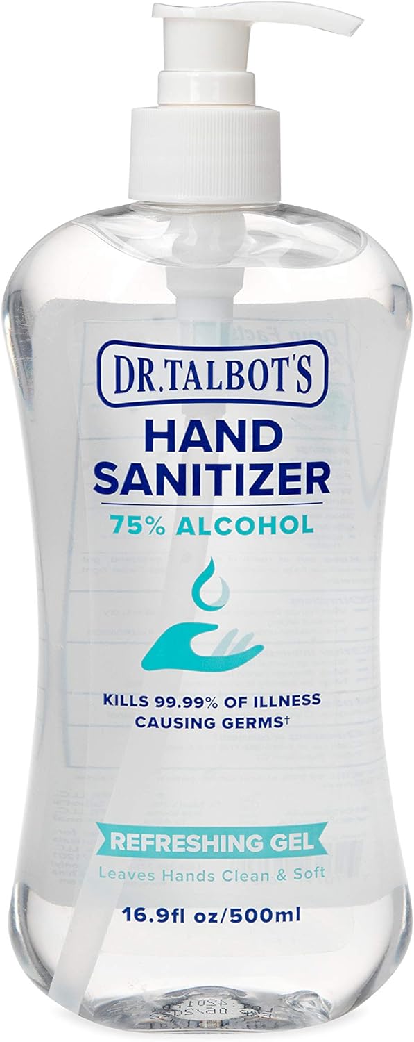 Dr. Talbot's Refreshing Gel Hand Sanitizer With Easy Pump, Fragrance Free, 16.9 Fl Oz