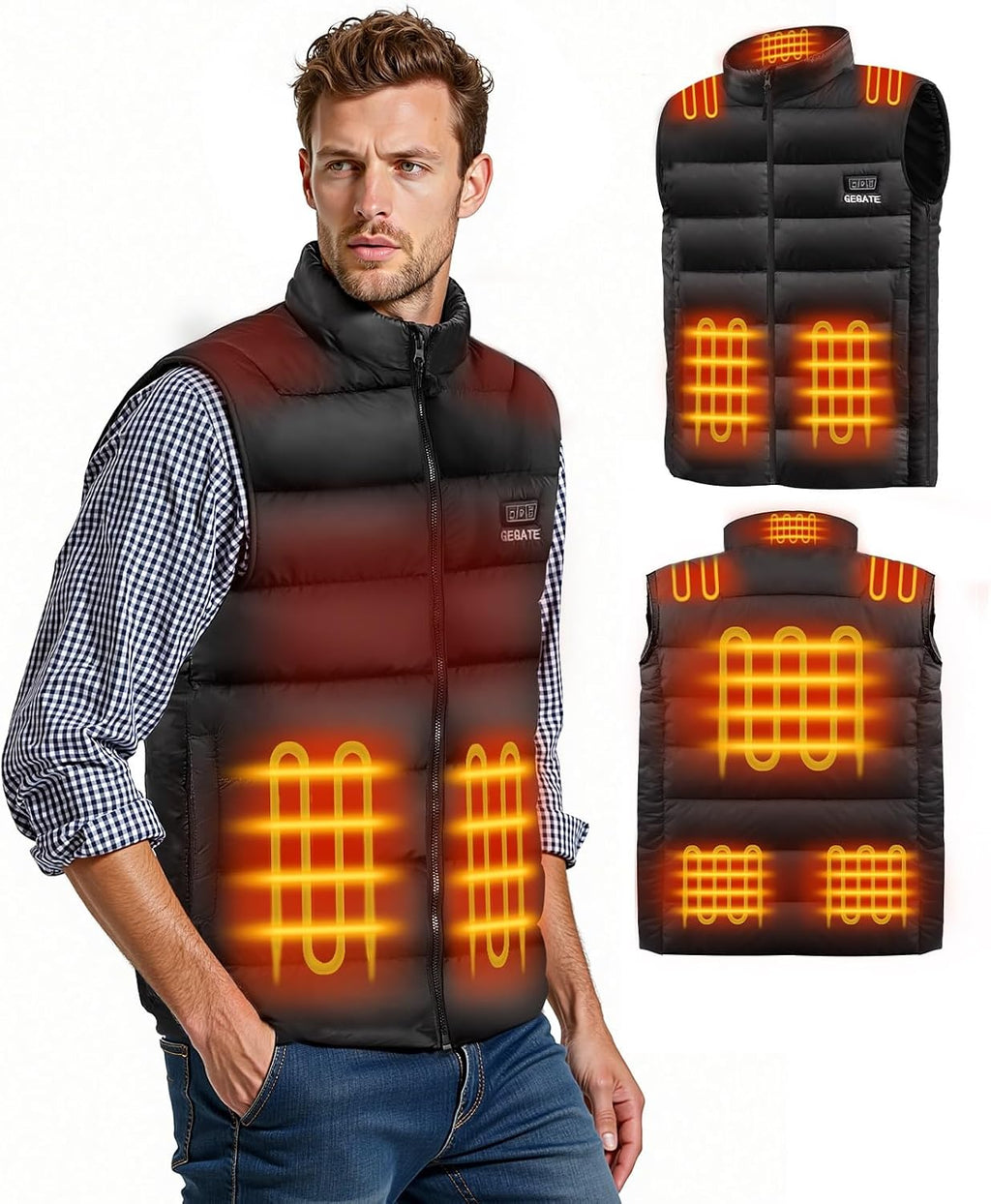 Heated Vest Size Adjustable for Men Women,20000mAh Battery Included,Lightweight Heated Jacket,3 Heat Setting Mens Vest