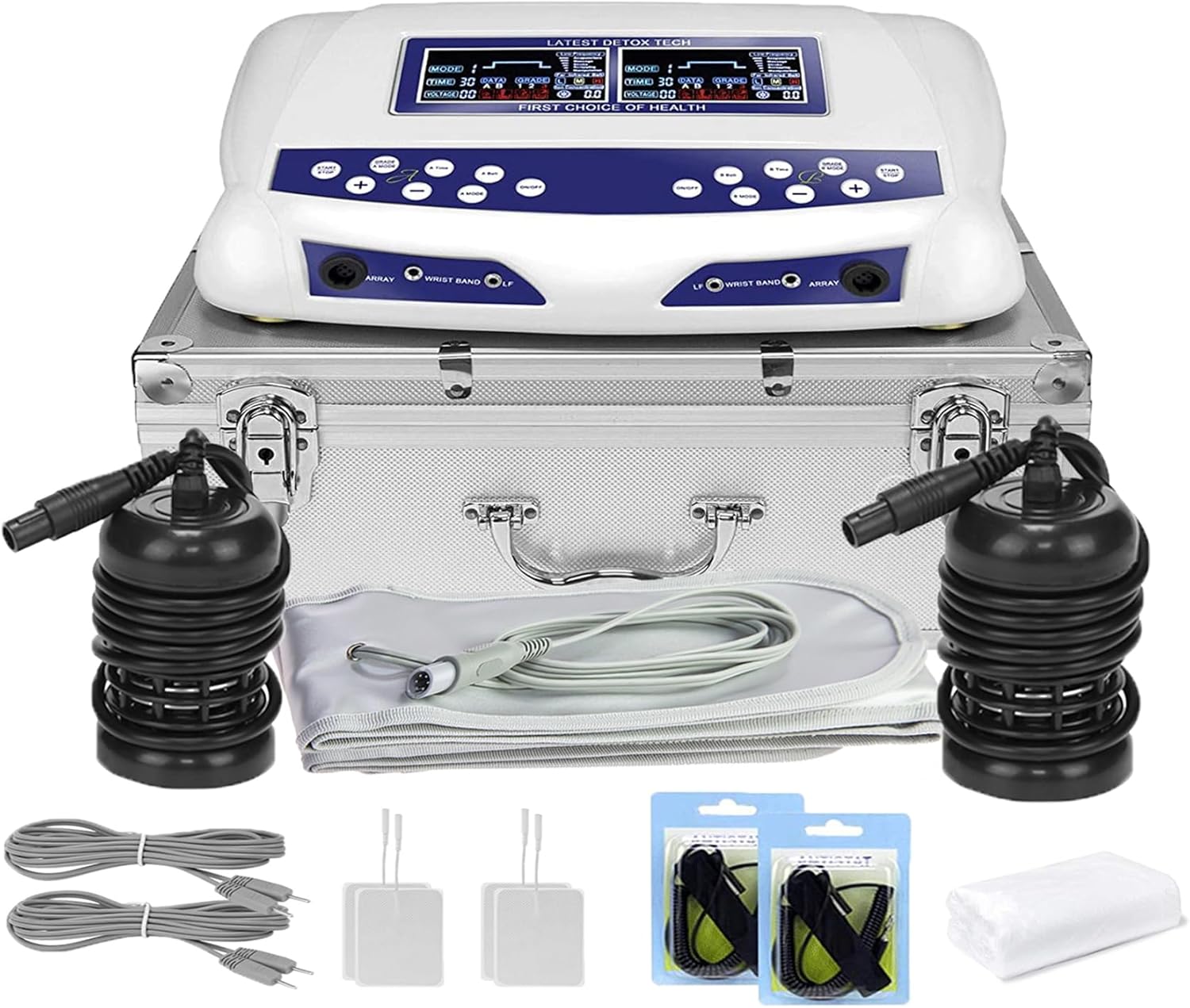 Ionic Foot Bath Detox Machine, Professional Ion Cleanse Dual Ionic Detox Foot Bath Spa Ion Spa Chi Cleanse System for Home USE, 8 Mode Foot Spa Detox, Far Infrared Belt