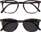 OPULIZE BEX Reading sunglasses for Women Men, Large Designer Style Sturdy frame with Spring Hinges,Matt Brown Tortoiseshell With Black Arms+1.5 (Pack of 1)