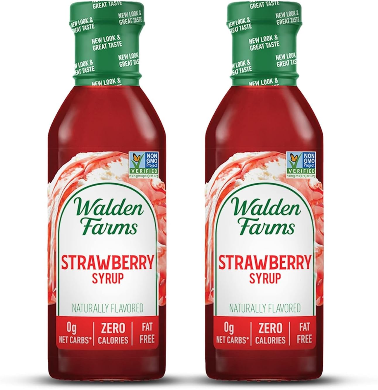 Walden Farms Strawberry Syrup – Perfect for Desserts, Smoothies, Breakfast – Zero Calorie, Sugar-Free, Low Carb, Keto-Friendly, Gluten-Free, Vegan – 2-Pack, 12 oz Bottles