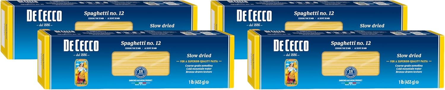 De Cecco Spaghetti Pasta, 16 Oz (Pack of 4)