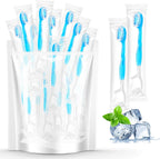 20 Individually Packaged Disposable Travel Toothbrushes with Fresh Beads, 5-in-1 Convenient Mini Disposable Toothbrush (Toothbrush + Fresh Beads + Tongue Scraper + Dental Floss + Pick)
