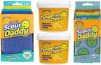 Scrub Daddy Deep Clean Kit - Scour Daddy Scour Pads (3ct), Steel Scrubbing Sponges (2ct) & Tangerine Multi Surface Cleaner (2ct) - Kitchen + Household Cleaning Supplies Pack (7 Pieces Total)