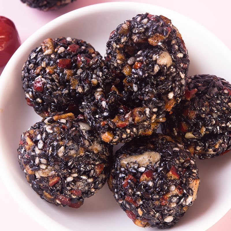 Red date walnut black sesame cake,Healthy nutritious breakfast snacks,leisure food,Instant candy,instant desserts,sweets,pastries,dim sum,delicious Chinese snacks gifts (8 packs)