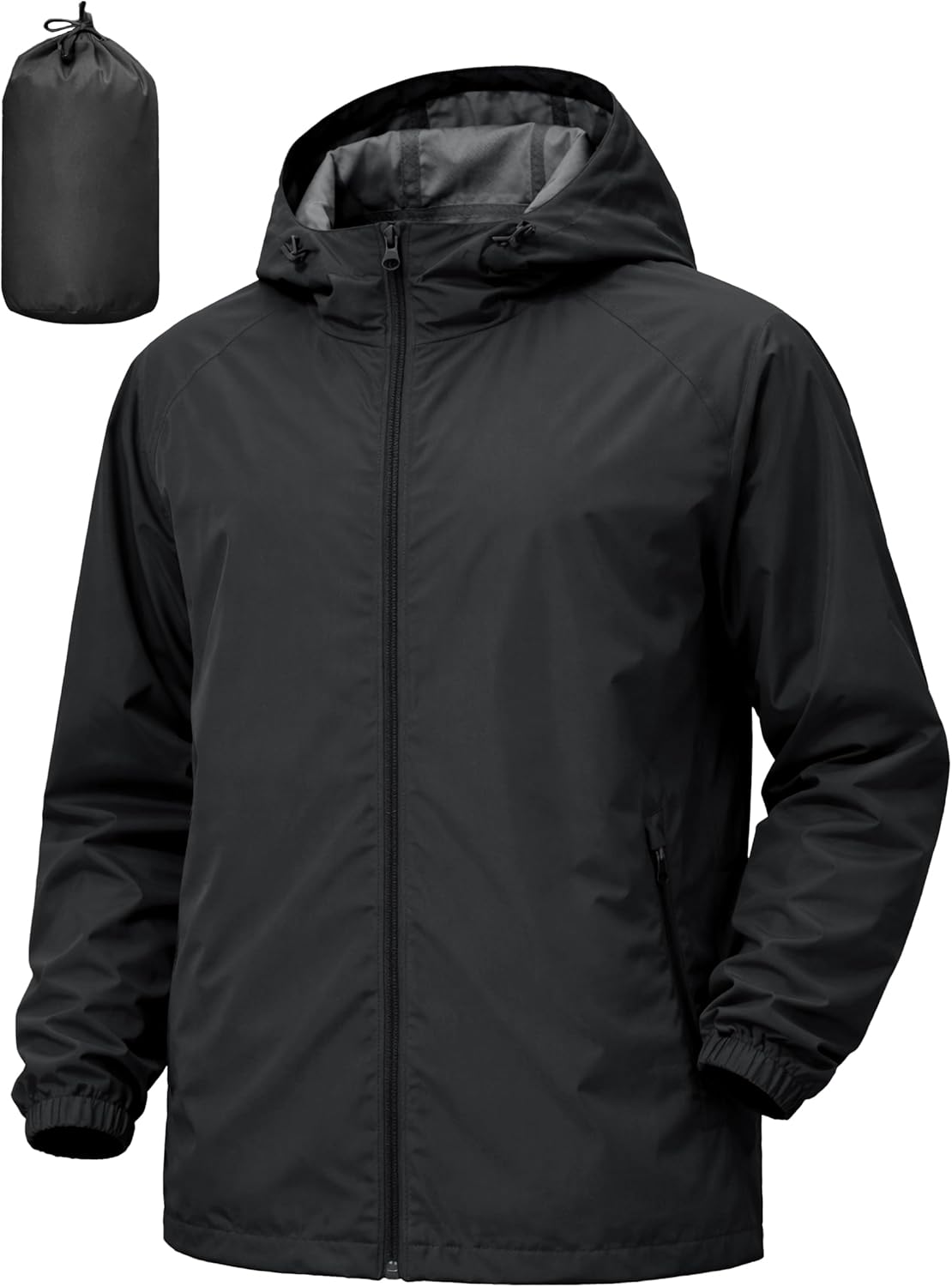 UIQUR Men's Rain Jacket Windbreaker Waterproof Jacket Raincoat Cycling Running Hiking Gear Hood Lightweight Packable