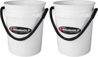 Shurhold 2451 White 5 Gallon Bucket with Black Rope Handle (Pack of 2)