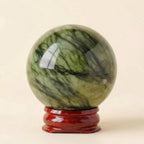 Natural Xiuyan Jade Sphere Green Stone Crystal Ball for Home Decor and Collection (50-60mm)