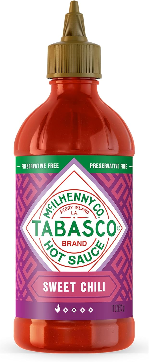 TABASCO Brand Sweet Chili Sauce, Mild Hot Sauce, Easy-to-Squeeze Bottle, Perfect Balance of Sweet & Heat, Versatile Flavor, Great on Fish Tacos, Salads, Asian Food & More, 11 Oz (Pack of 1)