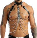 Men's Adjustable Leather Body Chest Harness Belt Mens leather harness Men's sexy costumes Mens harness Nightclub Cosplay Clubwear bongage