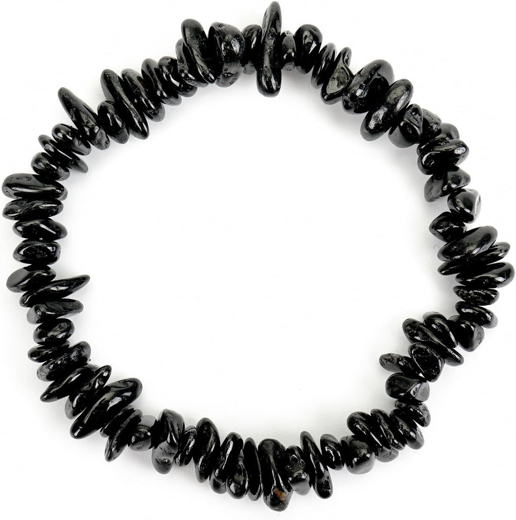 Bracelets for Men & Women - Natural Gemstone Raw Beads Stretch Bracelet, Irregular Chips Healing Crystal Jewelry. Anxiety Relief for Stress & Negative Energy Protection.