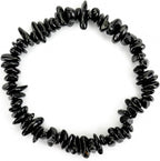 Bracelets for Men & Women - Natural Gemstone Raw Beads Stretch Bracelet, Irregular Chips Healing Crystal Jewelry. Anxiety Relief for Stress & Negative Energy Protection.